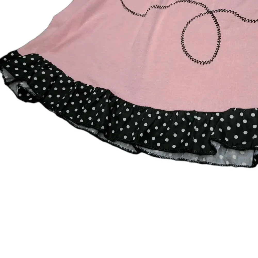 Girls Pink Black 50s Poodle Party Dress Retro Hop Halloween Costume Size 6